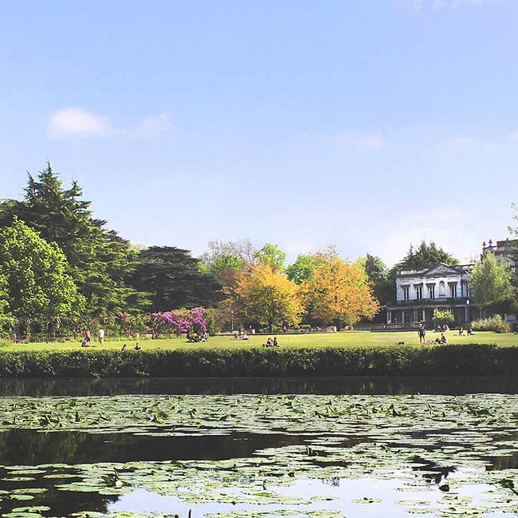 Froebel lake and lawn