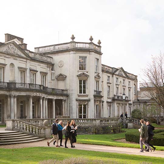 Students outside Grove House