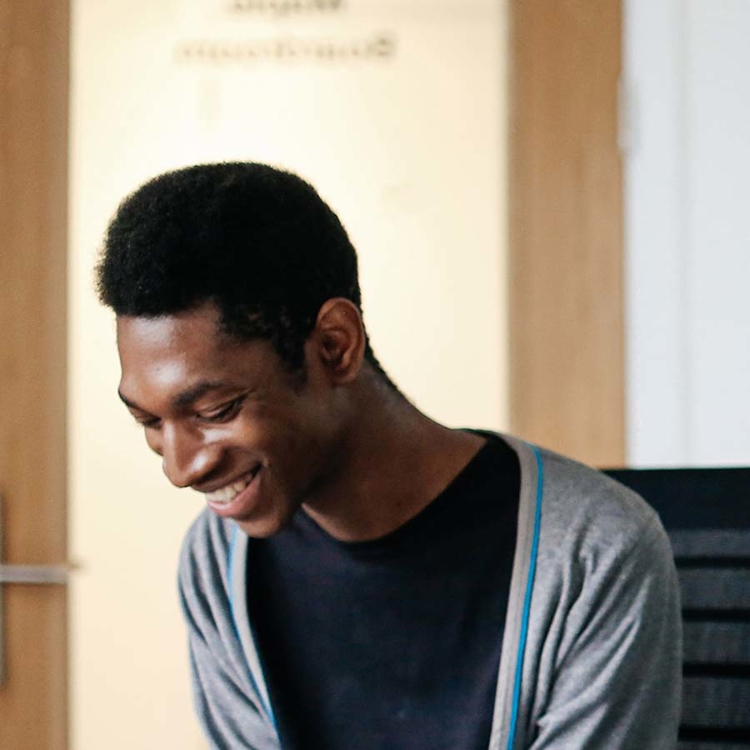 Student studying at a desk