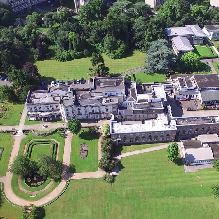 Aerial view of the University of Roehampton campus